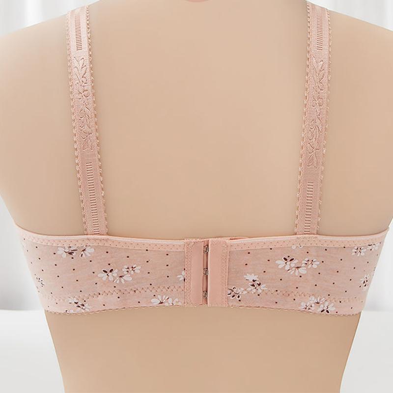 Bra Female Sexy Printed Bra Without Steel Ring Underwear Gathered Comfortable Breathable Bra Girl Jacquard