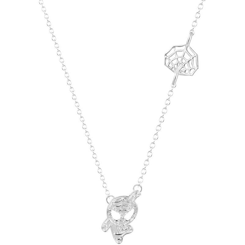 Lovely Cartoon Spider Man with Charm Section Web Necklace Cool Jewelry for Women Girls
