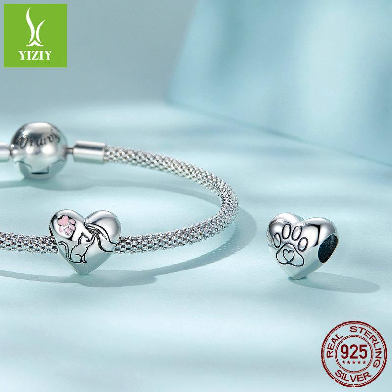 Hjärtsformat Skämma-Bort DIY Armband Pärlbesatt Silver925 Varmt Husdjur Handgjorda Pärltillbehör