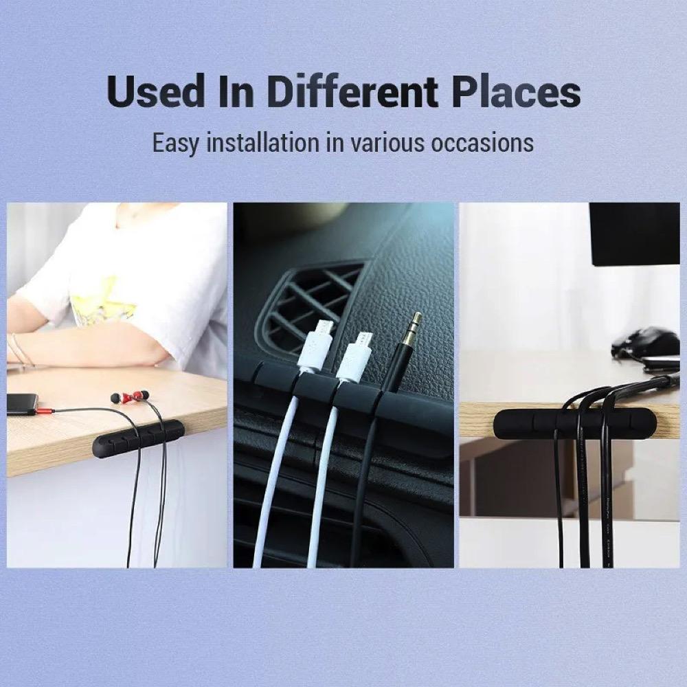 Cable Organizer Silicone USB Data Cable Desktop Management Cable Silicone Clips For Mouse Headphone Earphone Car Wire Holder