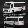 1:32 Wuling Rongguang Coaster Car Model Toy Doors Opened Pull Back Truck Models Sound Light Decorations Present for Children