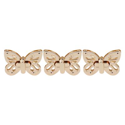 Clasp Turn Lock Light Gold Vintage Elegant Alloy Material Butterflies Shape DIY Bag Making Supplies for Handicraft