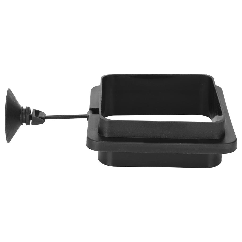 Aquarium Fish Feeding Rings Fish Tank Small Floating Food Feeder with Suction CupBlack Thicken and Heighten Square