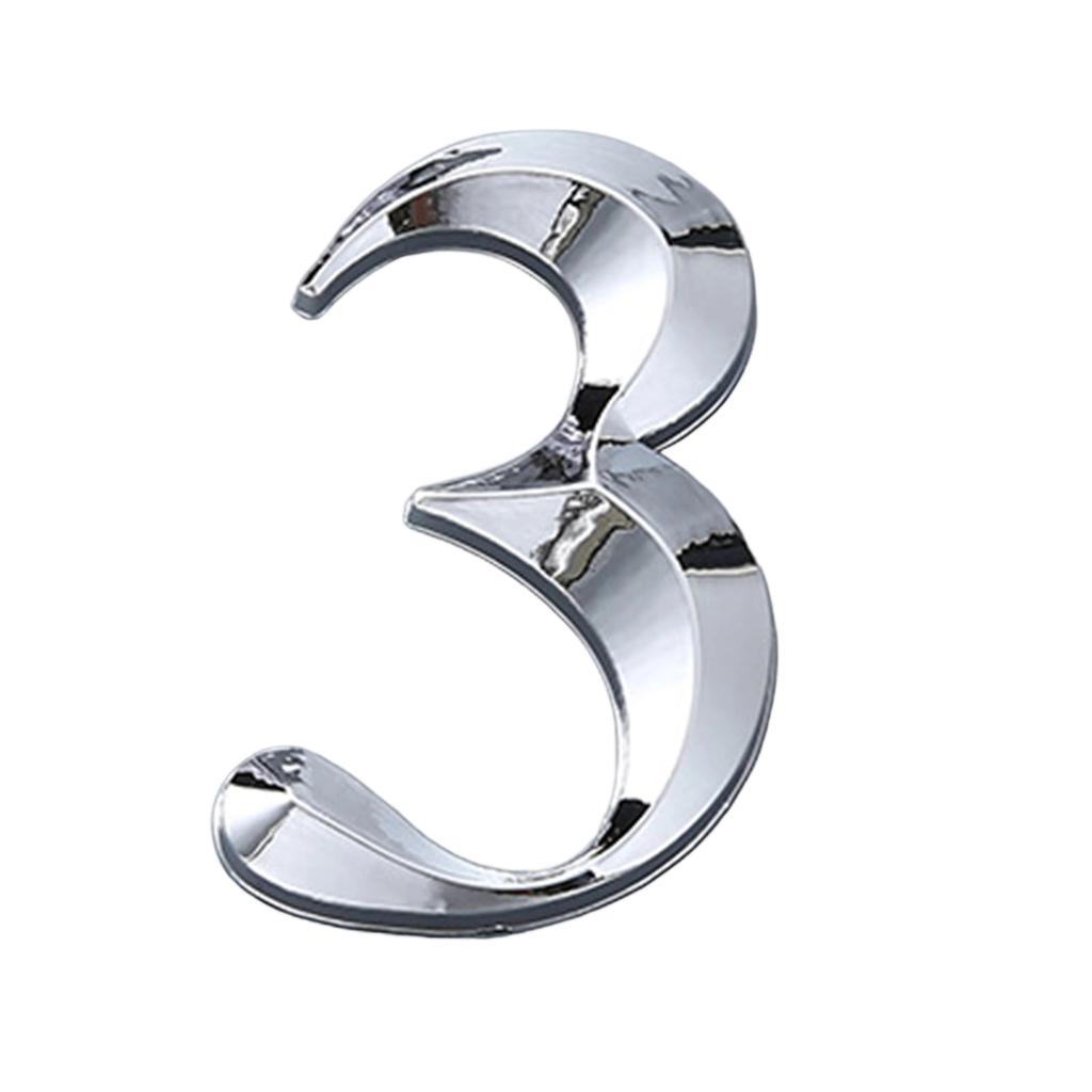 0-9 Number Signage, Electroplated Number Signs , Door Number Signs (with Adhesive Backing)