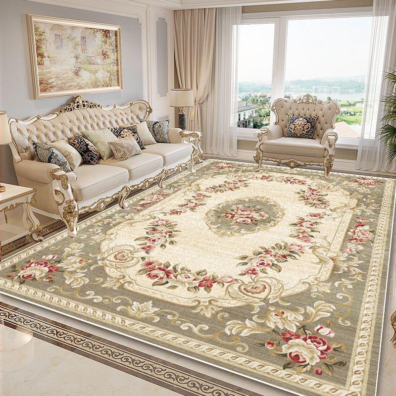 Koberce s květinovou výzdobou v evropském stylu Dekorace obývacího pokoje Luxusní koberce Domácí pohovková zóna Podložka pod nohy Protiskluzová Pokoj Ložnice Salonek Koberec
