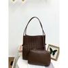 New knot leather woven shopping bag mother and child bag tote bag commuter large capacity underarm shoulder bag women