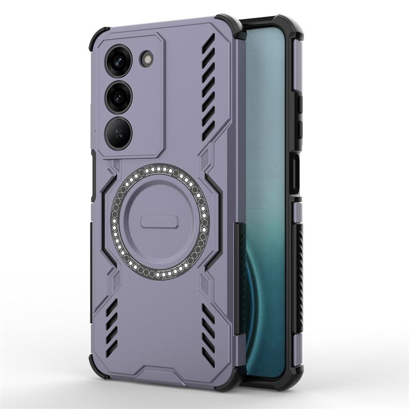 

Shockproof Armor Case For Realme C75x Magnetic Adsorption Wireless Charge Cover Realme C75x Case For Realme C75x Case 6.67 inch Realme C75x фиолетовый