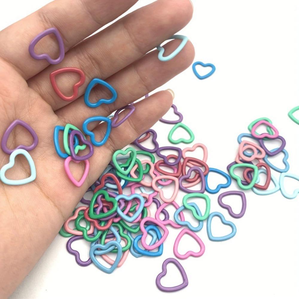 30Pcs Mix Color Triangle/heart Knitting Stitch Markers Colored Metal 12-13mm Stitch Markers for Sewing DIY Knitting