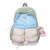 Nylon Student Backpack For Girls With Breathable Design And Geometric Pattern For School And Daily Use