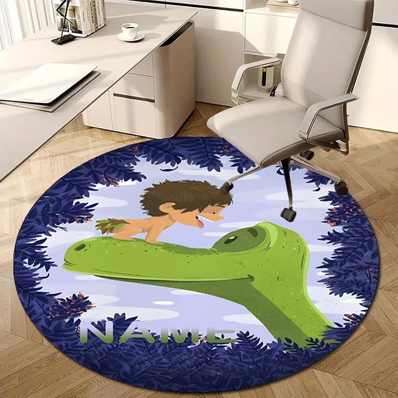 Personalized Good Dinosaur Round Chair Office Rug - Perfect for Mat, Office Chair & More - Ideal Gift for Birthdays and Holidays