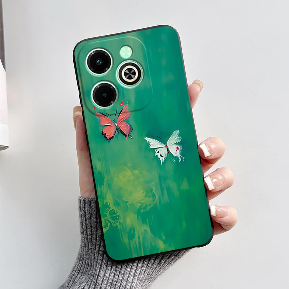 For Infinix Hot 40i Case Hot40i Fashion Marble Black Silicone Soft Phone Case For Infinix Hot 40i 40 i X6528B Back Cover Fundas