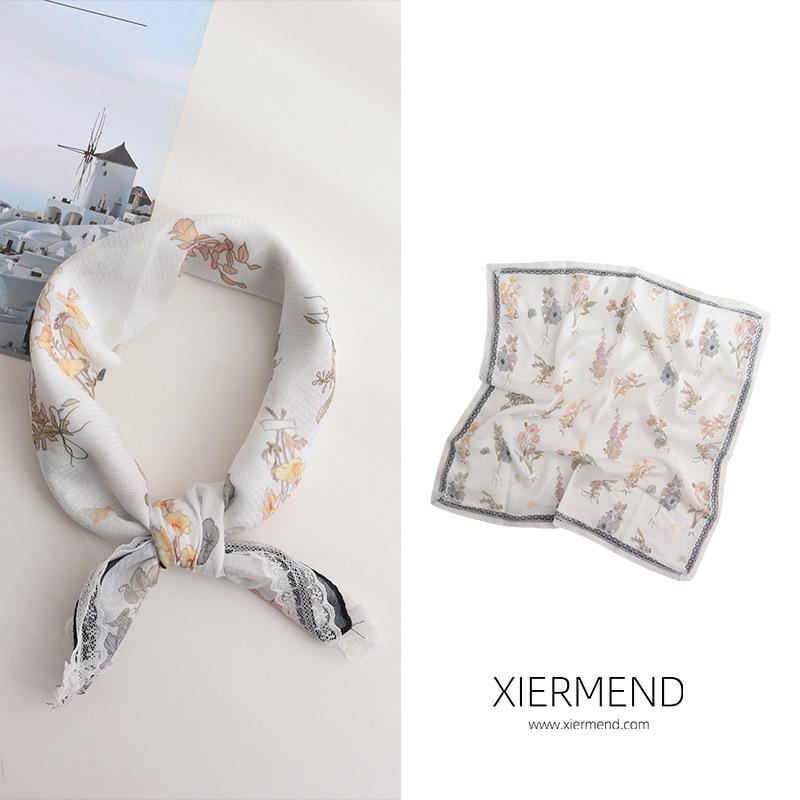 60 Pastel Polka Dot Scarf: Women's Square Bowknot Headscarf & Headband.