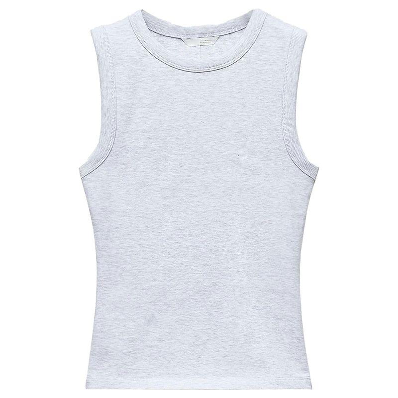 Zaprha 2025 Autumn New Fashion Casual All-matching Slim fit Rib round Neck Sleeveless Top 4424300