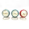 Mini Cute Desktop Metal Round Alarm Clock Night Light Home Bedroom Decoration