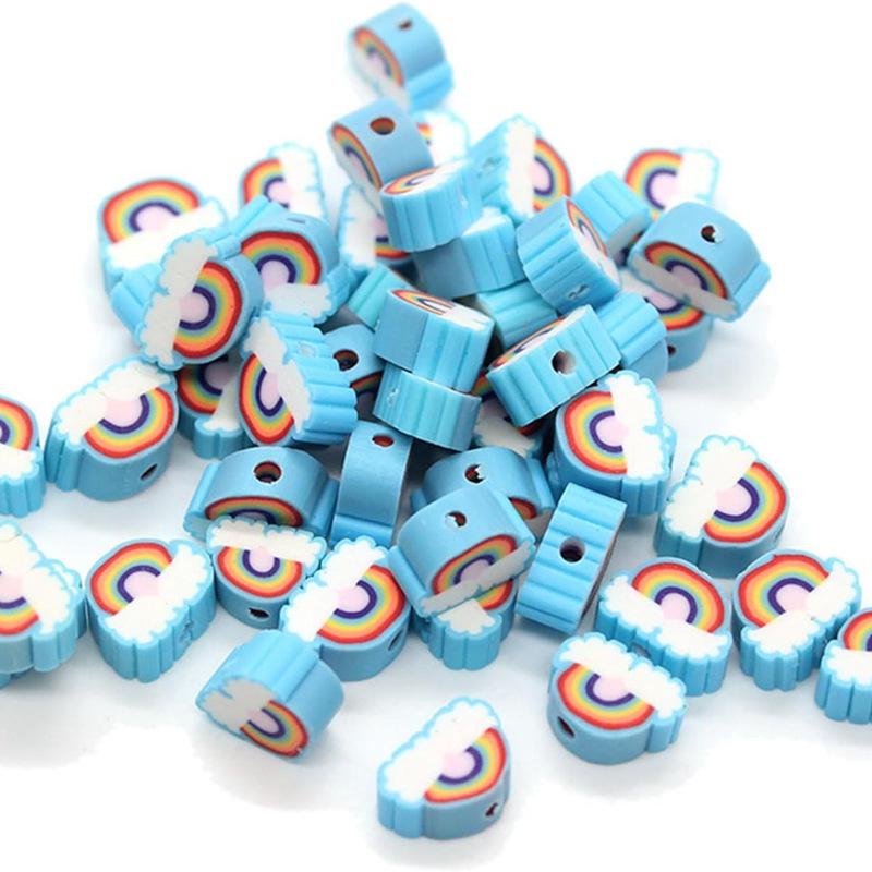 10mm Polymer Clay Beads - Fruit, Animal, Smiley Face Designs for DIY Jewelry Accessories