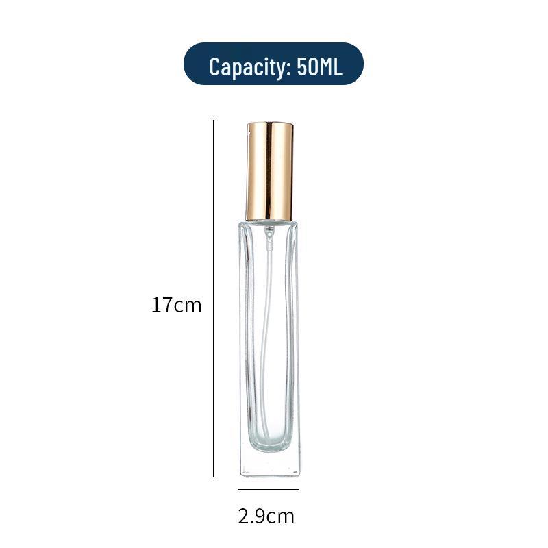 30ml Square Glass Perfume Bottle with Bayonet Seal, Fine Mist & Empty for Cosmetic Use