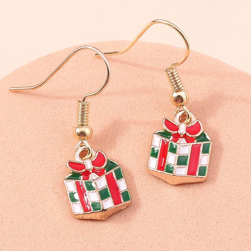 Fashion Merry Christmas Wreath Circle Hoop Earrings for Women Girls New  Party Festival Jewelry Gifts