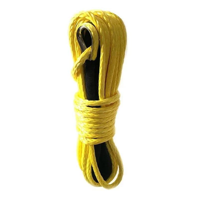 15m Winch Cable Kevlar Cable Towing Car Tow Strap Trailer Rope with Hook for ATV Off Road Accessories 7700lbs 3.5T