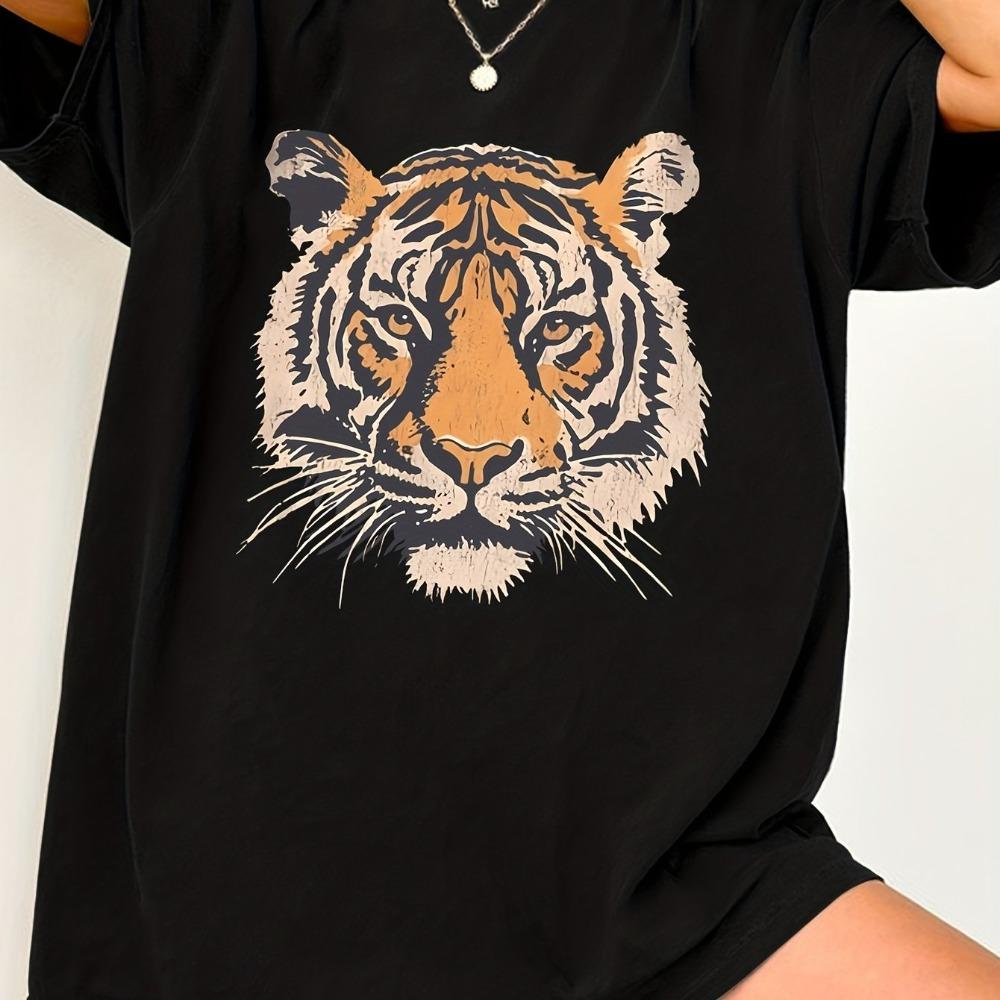 Retro Street Animal Tshirt 90s Tiger Enthusiast Summer New Unisex Casual Fashion Tshirt
