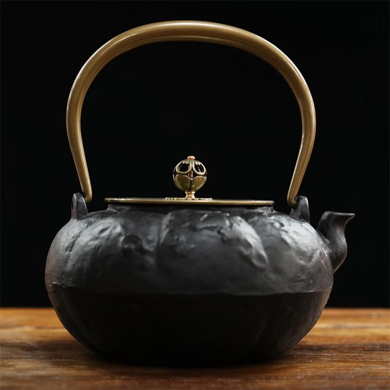 ZISIZ Golden Pumpkin Cast Iron Teapot