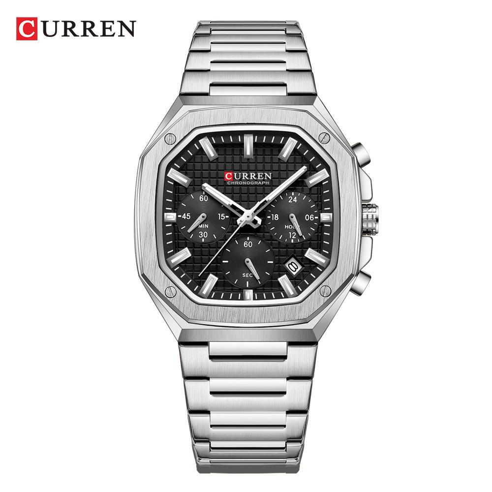 CURREN 8459 Men's Six-Hand Steel Band Business Watch with Calendar