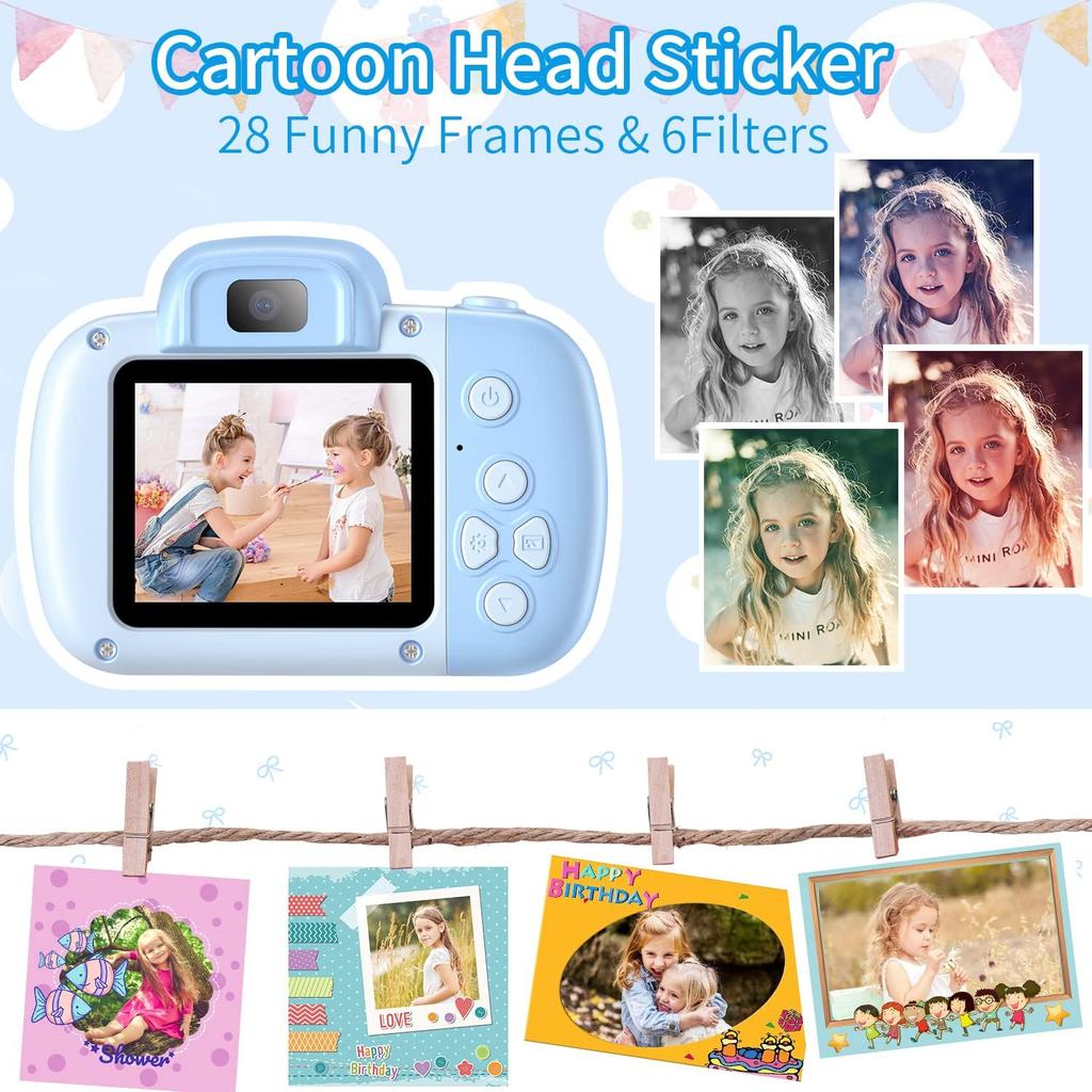 Kids Camera, HAONIU 48MP Digital Dual Camera Kids Toys for Boys/Girls 3-12 Years Old, Kid Selfie Camera with 2.0 Inch IPS Screen, 32GB SD Card, 1080P