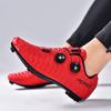 3368 Scarpe da Ciclismo Uomo Donna Serratura per Bicicletta Fondo in Gomma Senza Tacchette Mountain Bike Strada Bassa Tomaia Rigida Bottone Rotante Duro