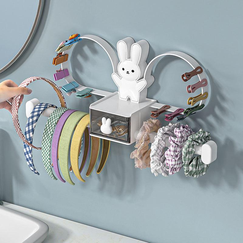 Wall-mounted Hair Accessory Organizer and Storage Rack