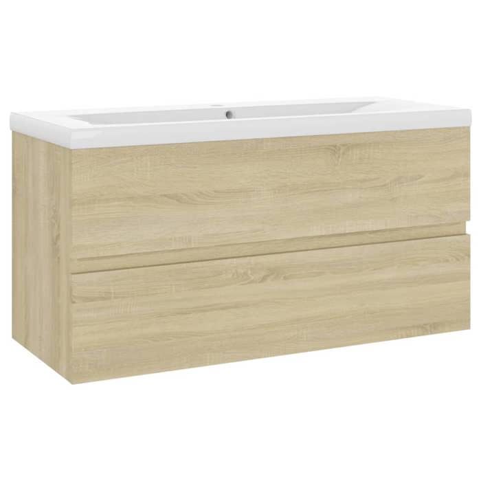 VidaXL Armoire d'Évier et Lavabo Intégré, Meuble d'Évier avec Rangement, Armoire de Lavabo de Toilette Salle de Bain, Chêne 3071561
