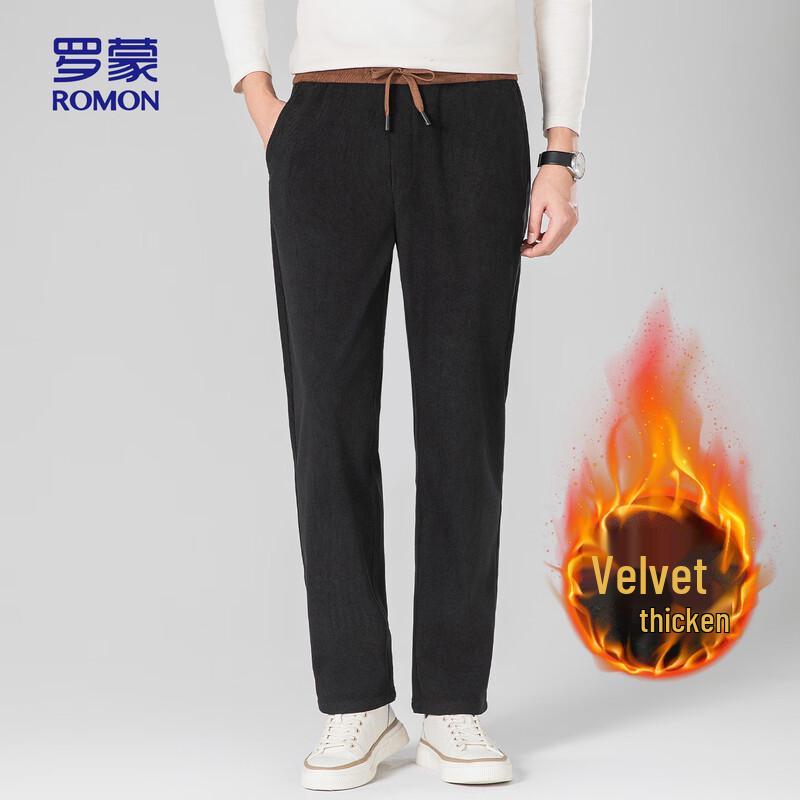 ROMON Men's Corduroy Straight-Leg Casual Pants