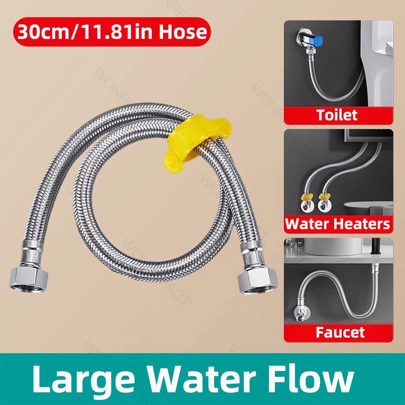 Toilet Water Heater Inlet Hose Thickened Explosion Proof Braided Hose Universal G1/2 High Flow Rate 304 Stainless Steel