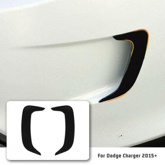 2XBlack Rear Side Bumper Fin Air Vent Outlet Cover Trim Bezel For Dodge Charger