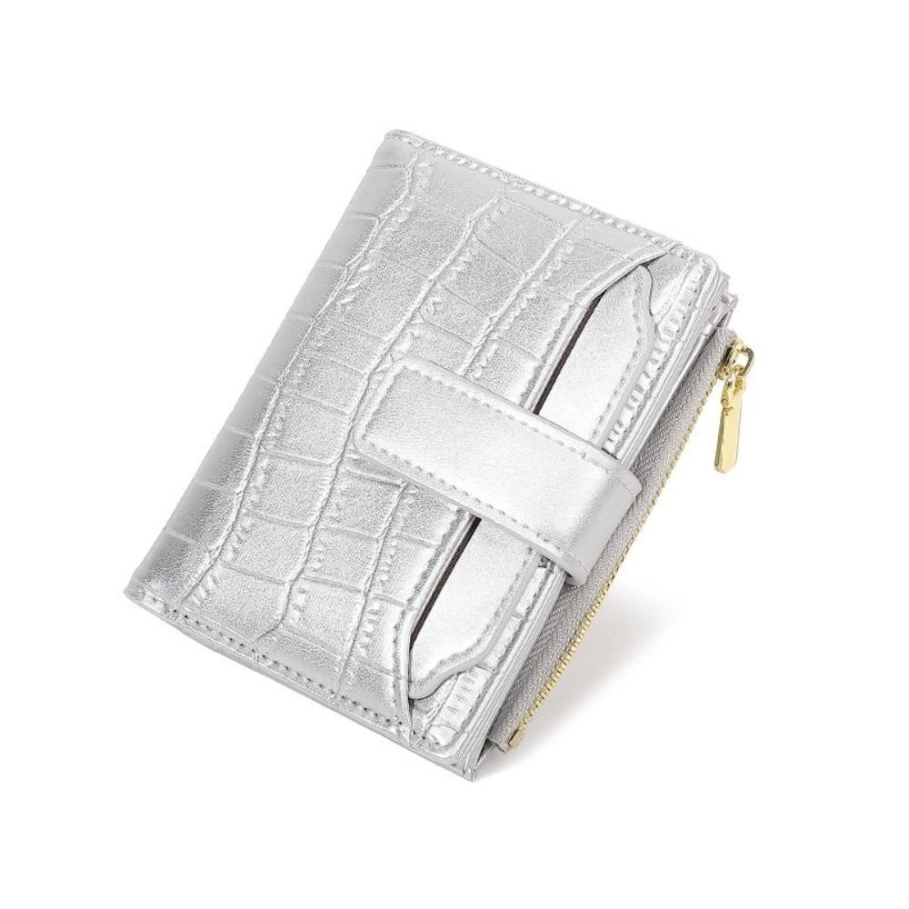 Two-fold Women Short Wallet Solid Color PU Card Bag Versatile Folding Wallet  Shopping