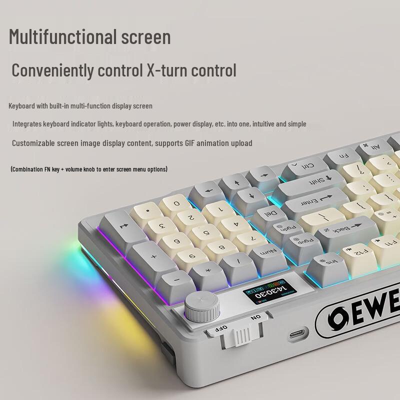 EWEADN V98Pro Triple-Mode Wireless Keyboard with Screen