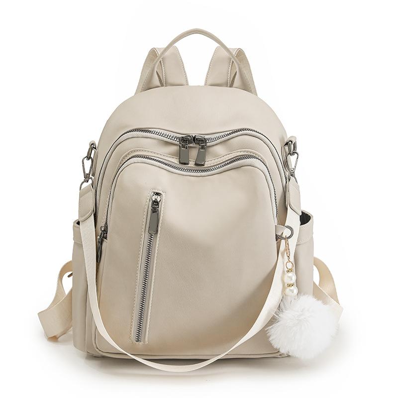 Schoolbag Backpack for Women 1011 New Trendy Korean Style Fashionable Daily School Bag Outdoor Backpack Soft Leather Travel Women's Small Backpack