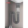 Bathroom Sink Drain Set 2 in 1 Flexible Drainage Pipe for Hotel Kitchen Home White