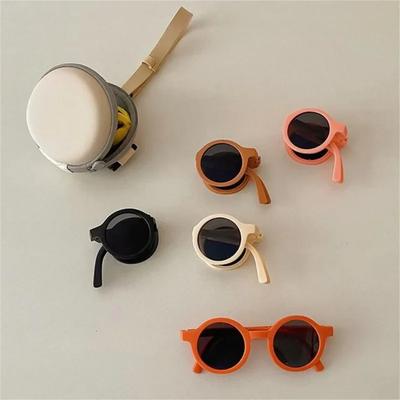 Retro Kids Folding Sunglasses Girls Boys Summer Beach Travel Baby Sun Glasses Accessories Sun Protection Children Shades Eyewear