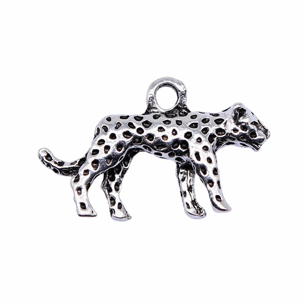 Retro Leopard Charms Metal Animal Pendants For Jewelry Making Handmade Supplies