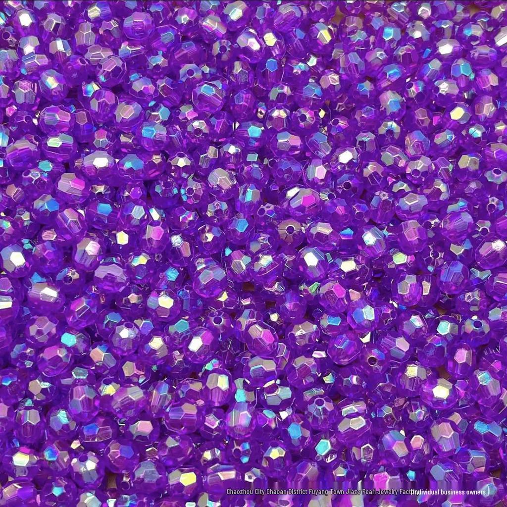 Acrylic AB Color Crystal Beads: Straight Hole Transparent Beads for DIY Phone Chains, Necklaces, and Decorations.