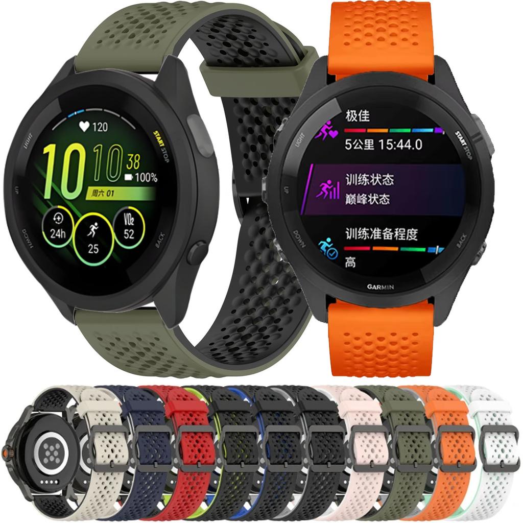 20mm 22mm Silicone Strap For Garmin Forerunner 165 265 55 Venu 3/2 Active5 Breathable Bracelet Wristband Garmin 965 955 745 Belt