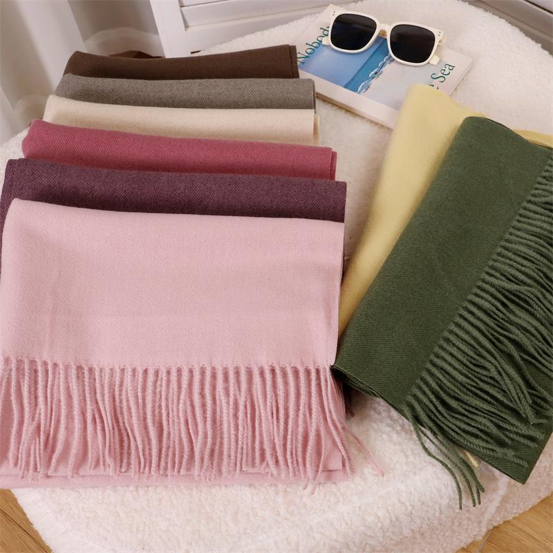 New Design Stamping Scarf Women's Winter With Classic Solid Thicken Student Long Shawl Lovers Neck Thicken Warm Echarpe Stole
