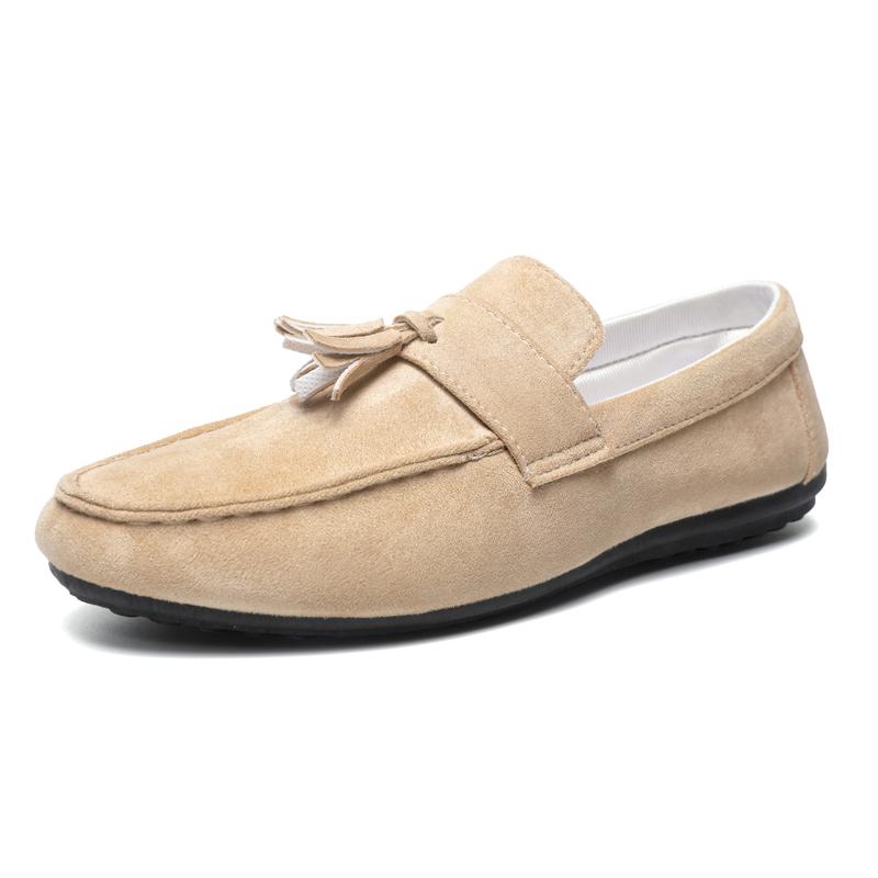 Fashion Suede Leather Loafers Men Moccasins Tassels Design Slip-on Casual Shoes Man Comfortable Breathable Men's Driving Shoes