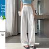 Women's High Waist White Linen Wide Leg Pants