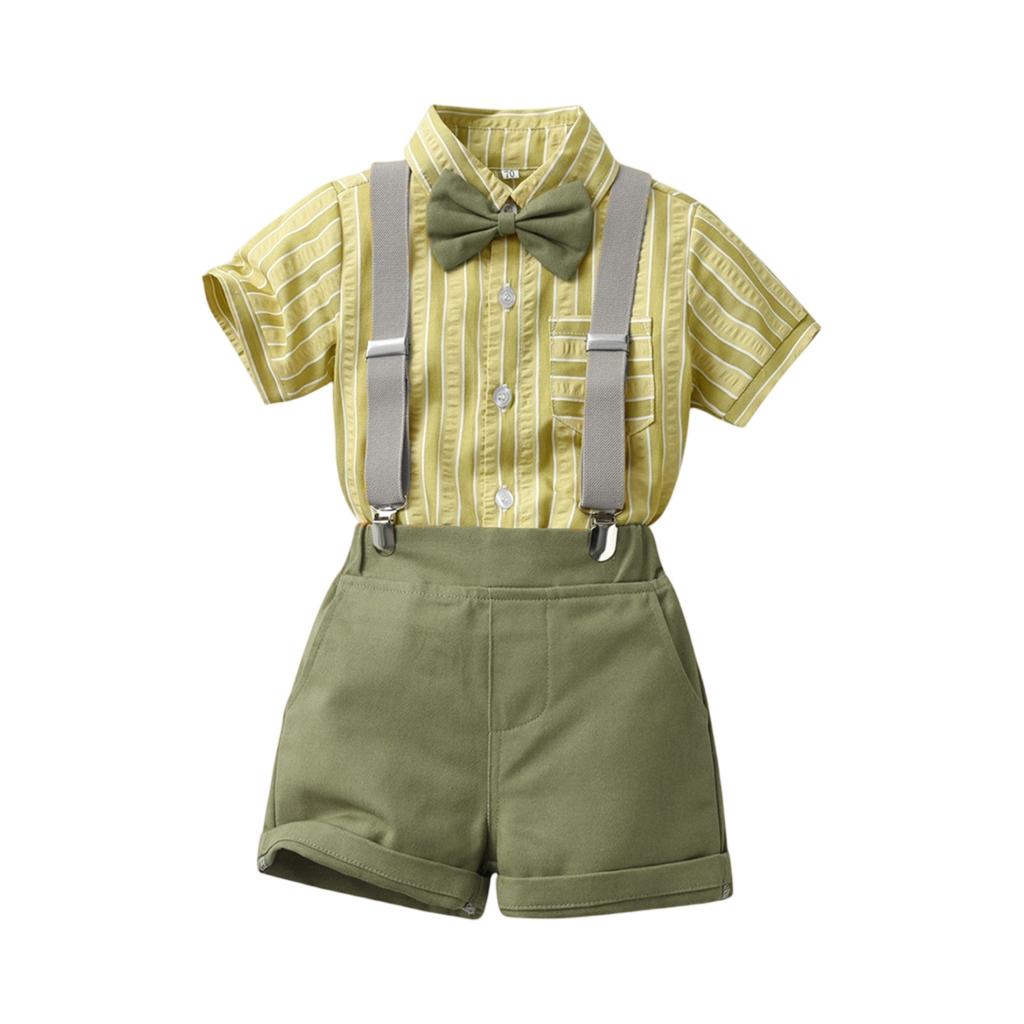 Children Boys Summer Short-Sleeved Shirts  And Shorts  Casual Two Piece