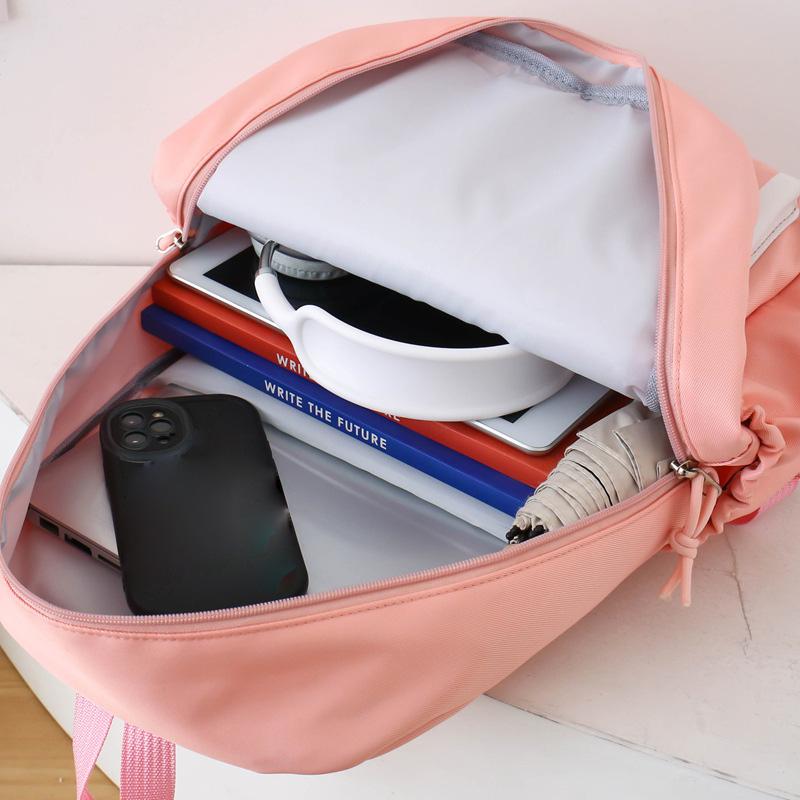 Three-Piece Backpack Set Large Capacity Children's School Bag Girls Boys Nylon Backpack for Primary and Secondary School