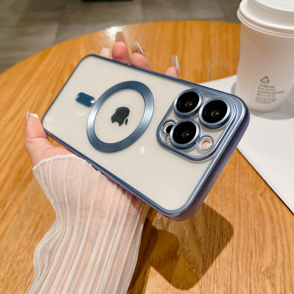 Luxury For Magasfe Wireless Charging Magnetic Case for iPhone 15 14 Plus 13 12 11 Pro Max Matte Plating Clear Soft Silicon Cover
