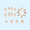 Elegant French Manicure Cat Eye Petal Series Medium-Long Oval Press-on Nails