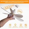 6-Blade LED Ceiling Fan Light with E27 Base for Bedroom and Study