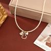 Chinese Fortune Gourd Pendant Pearl Necklace & Bracelet Set: High-End Elegant Collarbone Chain