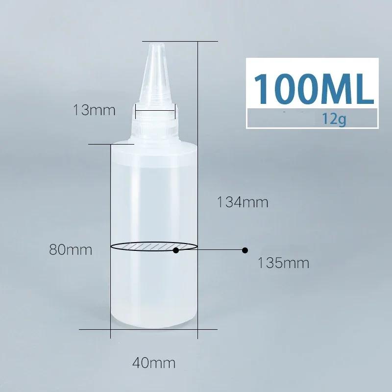 

10 шт. 30-100 мл пустые пластиковые бутылки для клея из полиэтилена с винтовыми крышками бутылки для выдавливания капель жидкости для чернил, масла, пигмента, контейнера